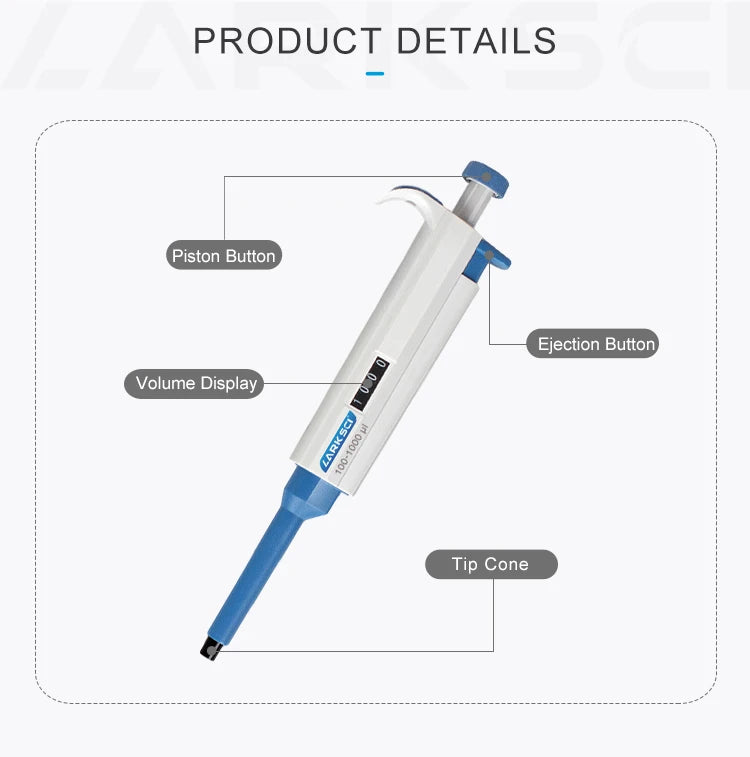 Larksci Equipment Laboratory Pipette Single Channel Pipette Adjustable Micropipette For Pipettor Tips