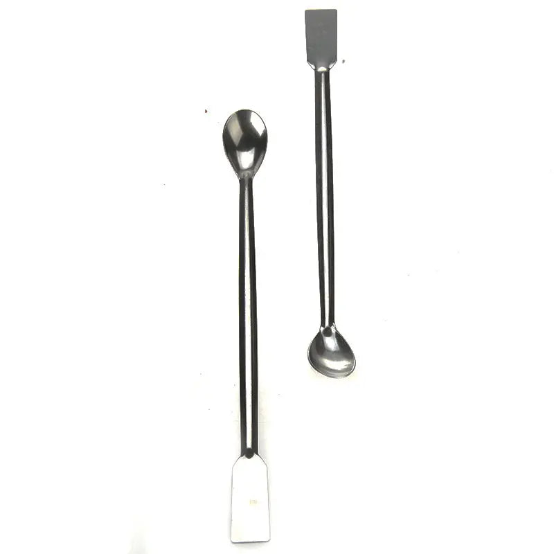 2Pcs 20cm Length Double End Reagent Stainless Steel Lab Sampling Spoon Spatula Tool
