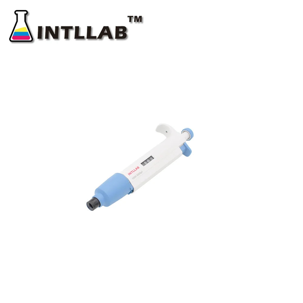 INTLLAB MicroPipette Gun For Biology/Chemistry Lab Single Channel Adjustable Volume Pipette with Tips
