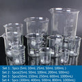 1 Set Lab Borosilicate Glass Beaker All Sizes Chemical Experiment Laboratory Equipment All Sizes