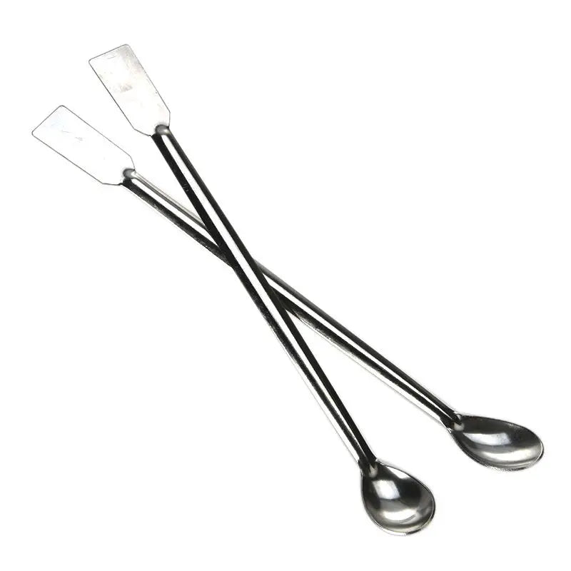 2Pcs 20cm Length Double End Reagent Stainless Steel Lab Sampling Spoon Spatula Tool