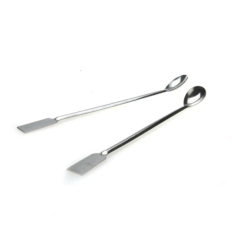 2Pcs 20cm Length Double End Reagent Stainless Steel Lab Sampling Spoon Spatula Tool