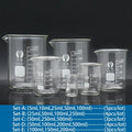 Set A-F Lab Borosilicate Glass Beaker Heat-resist Scaled Measuring Cup of Laboratory Equipment