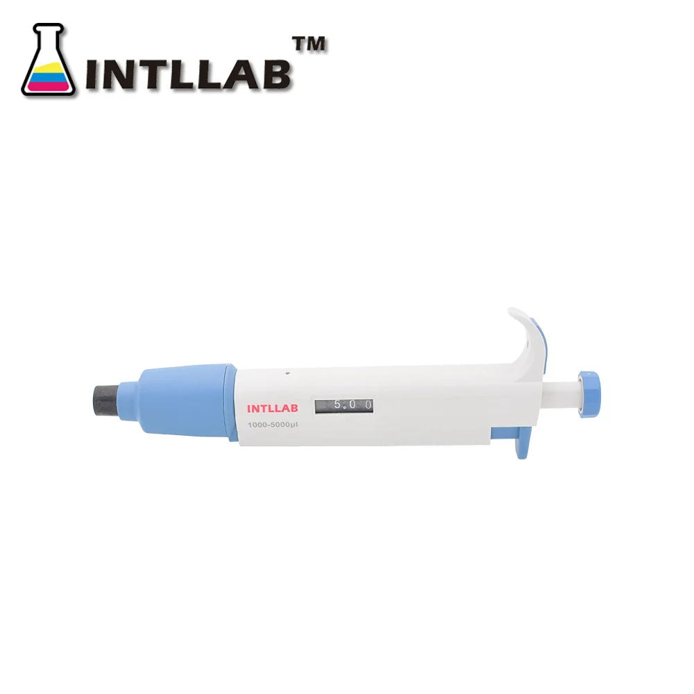 INTLLAB MicroPipette Gun For Biology/Chemistry Lab Single Channel Adjustable Volume Pipette with Tips
