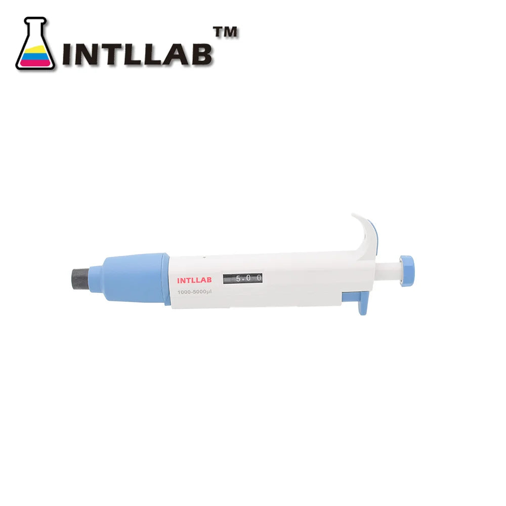 INTLLAB MicroPipette Gun For Biology/Chemistry Lab Single Channel Adjustable Volume Pipette with Tips