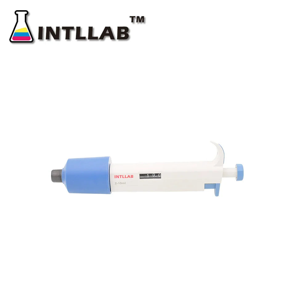 INTLLAB MicroPipette Gun For Biology/Chemistry Lab Single Channel Adjustable Volume Pipette with Tips