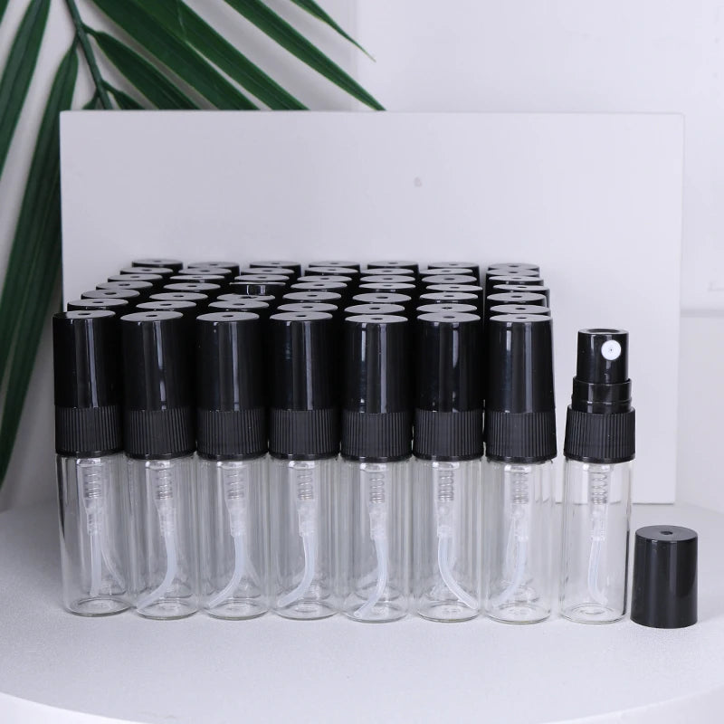 50/batch 3ml High Quality Clear Glass Perfume Bottle Ultra Fine Mist Moisturizing Spray Bottle Mini Cologne Perfume Bottle