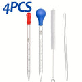 Glass pipette, glass dropper 3ML/10ML with glass stirring rod, cleaning brush 2PCS/4PCS