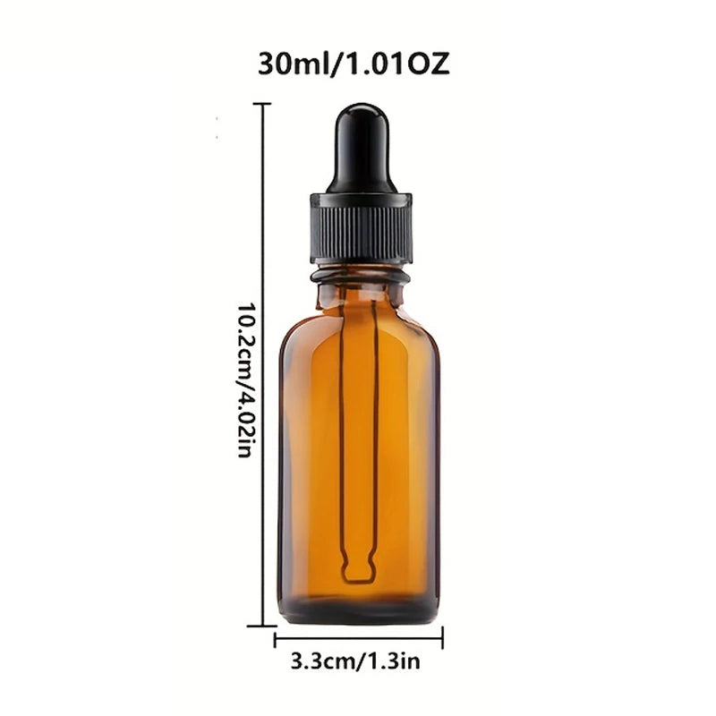 12 Pieces/6 Pieces 30ml Amber Glass Bottle with Glass Dropper, Suitable for Cosmetics, Perfume, Essential Oil,