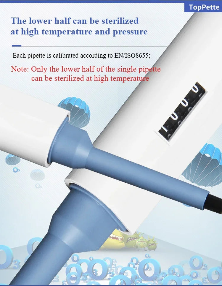 100-1000ul Laboratory Pipette Plastic Single Channel Digital Adjustable Micropipette Lab Equipment With Pipette Tips