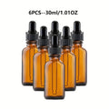 12 Pieces/6 Pieces 30ml Amber Glass Bottle with Glass Dropper, Suitable for Cosmetics, Perfume, Essential Oil,