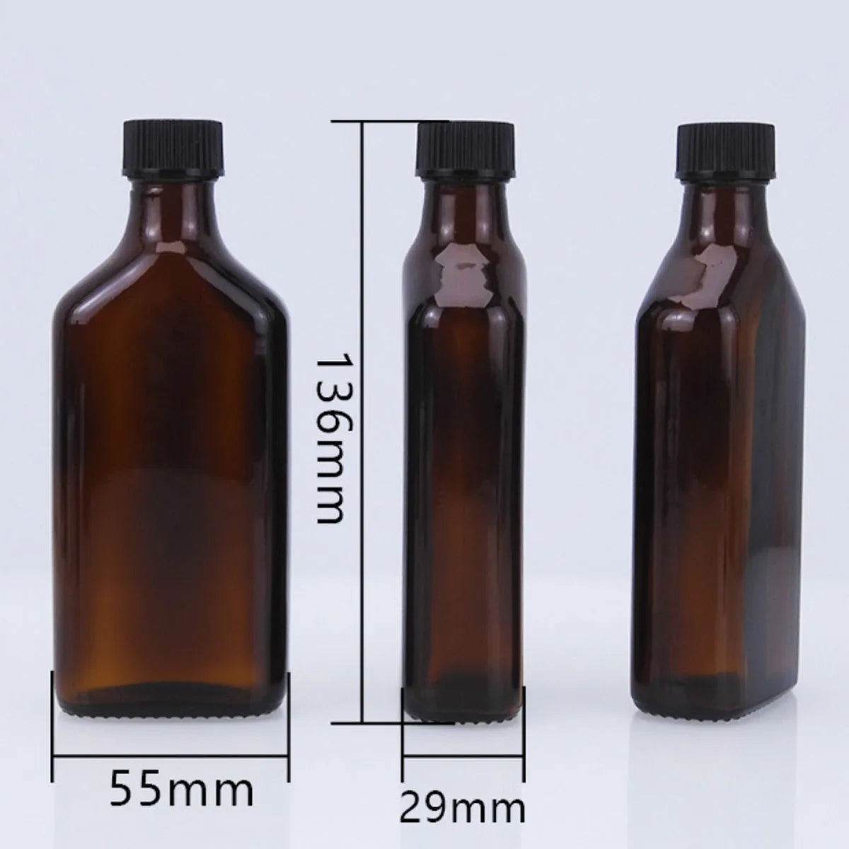 30/50/100ml Amber Dram Glass Bottle With Screw Cone Caps Cone Liner Polycone Caps Glass / Dropper Reagent Eye Pipette  Dripper