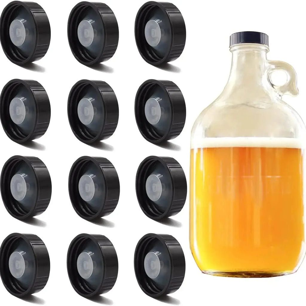 12Pcs 28/33/38mm Poly Seal Screw Growler Caps Plastic Lids Amber Boston Glass Beer Bottles Poly Cone Cap Brewing Wine Jug Cap