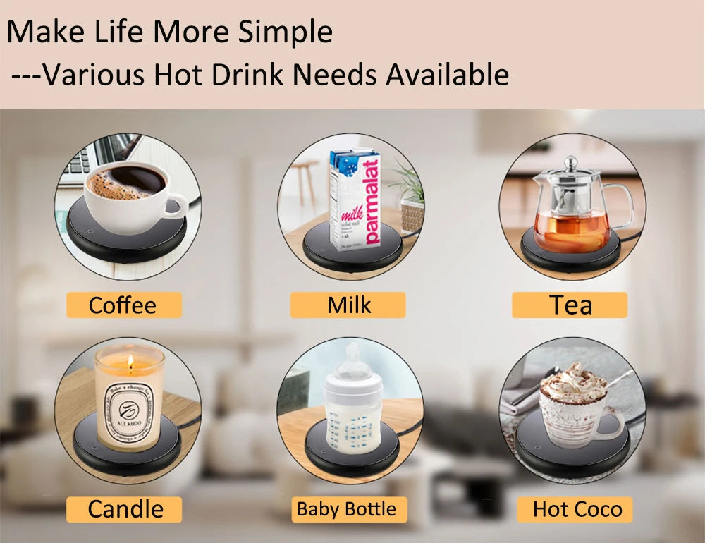 Mug Warmer USB Coffee Cup Heater Electic Milk Tea Coffee Cup Warmer Thermostatic Heating Coaster Cup Mug Warmer for Office Home