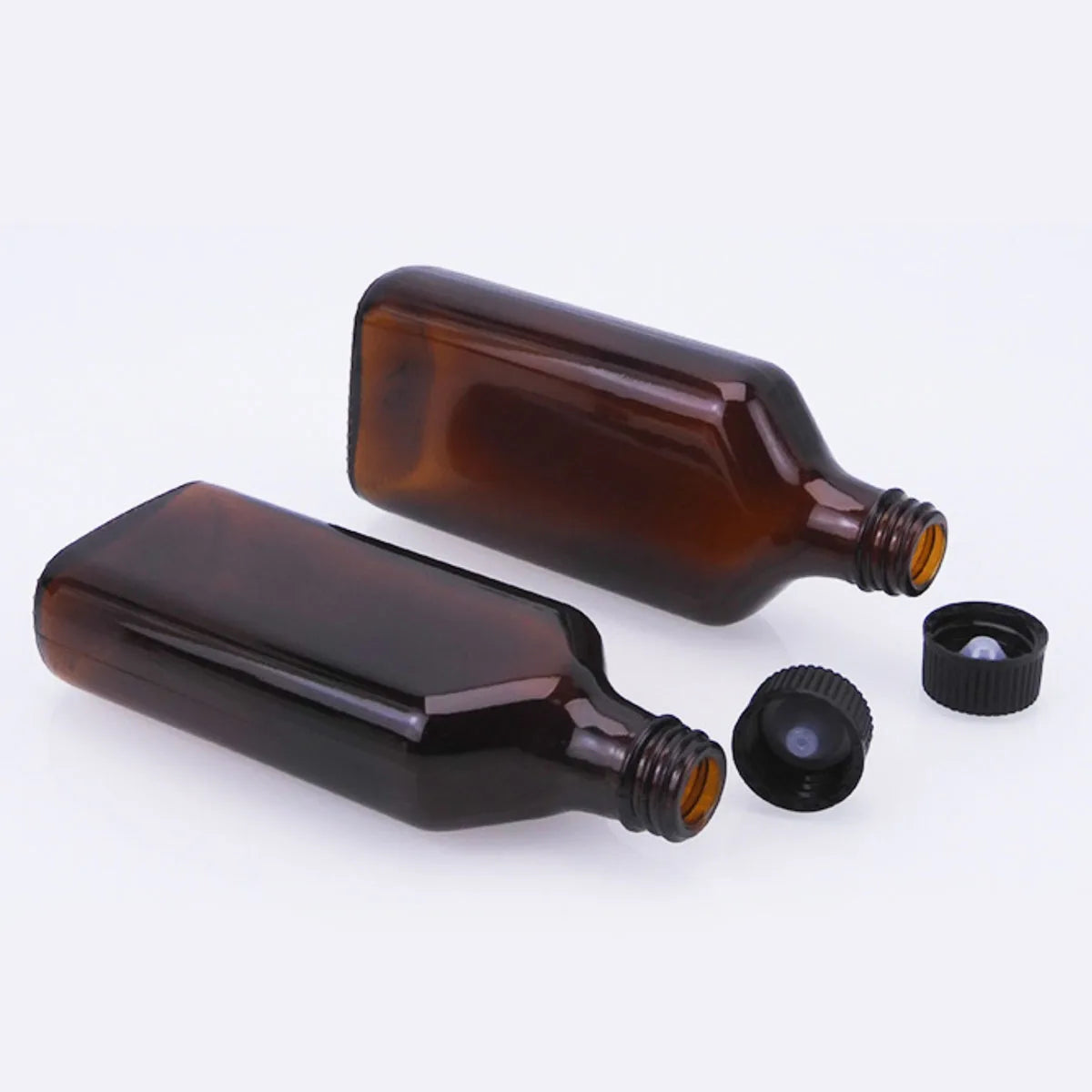 30/50/100ml Amber Dram Glass Bottle With Screw Cone Caps Cone Liner Polycone Caps Glass / Dropper Reagent Eye Pipette  Dripper