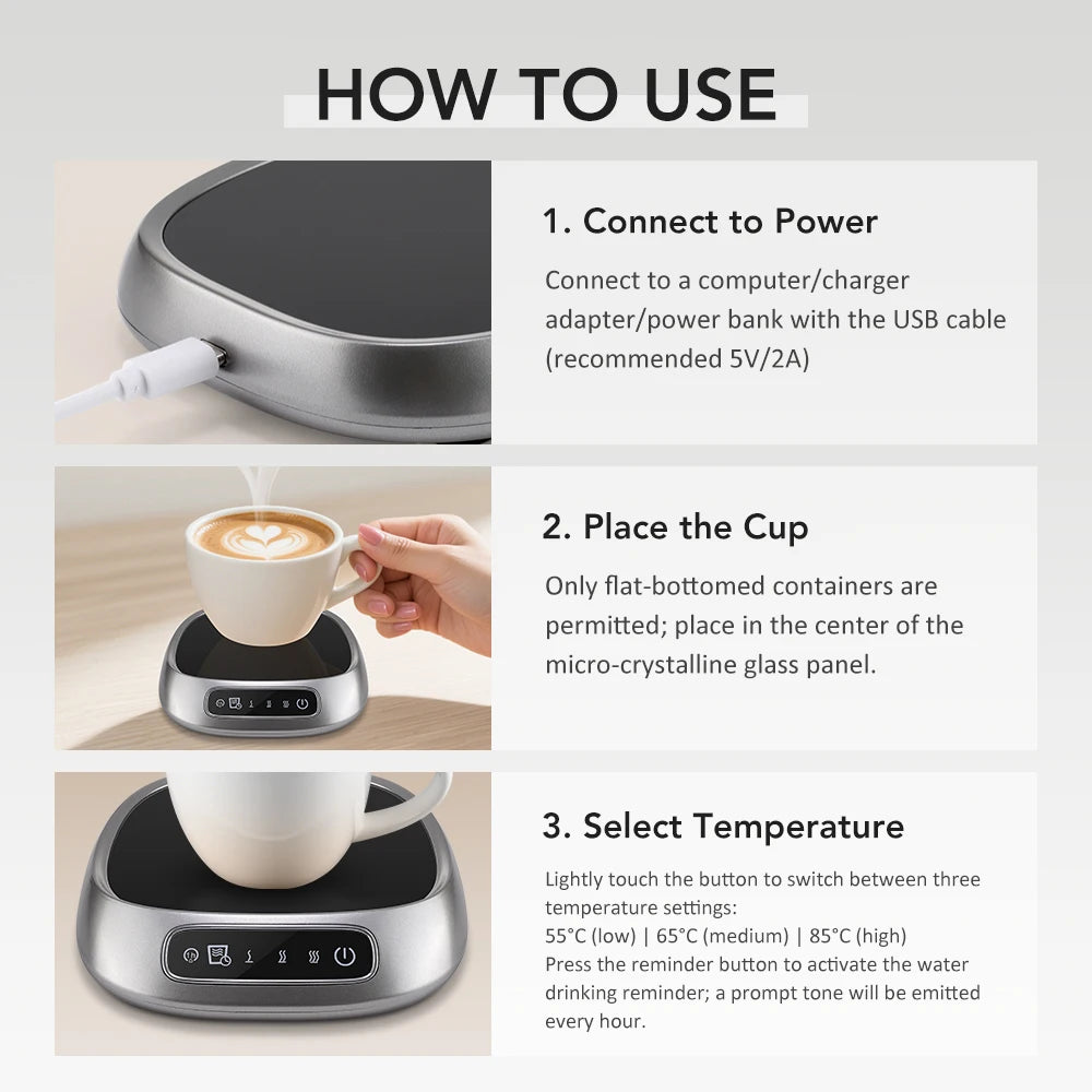 USB Cup Warmer Coffee Smart Constant Temperature Electric Mug Heating Pad Warm Milk Plate Home Office Tea Water Heater Coaster