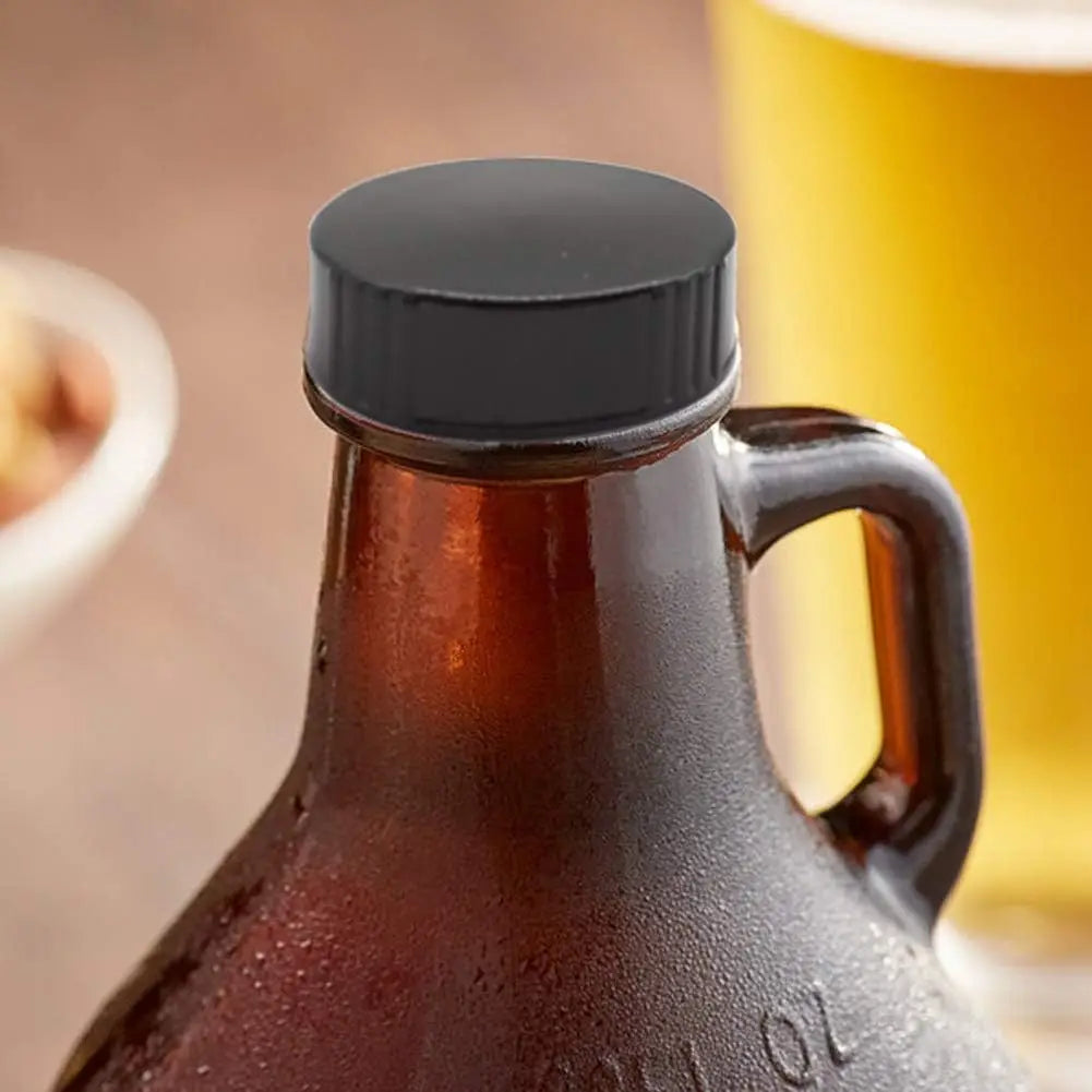 12Pcs 28/33/38mm Poly Seal Screw Growler Caps Plastic Lids Amber Boston Glass Beer Bottles Poly Cone Cap Brewing Wine Jug Cap