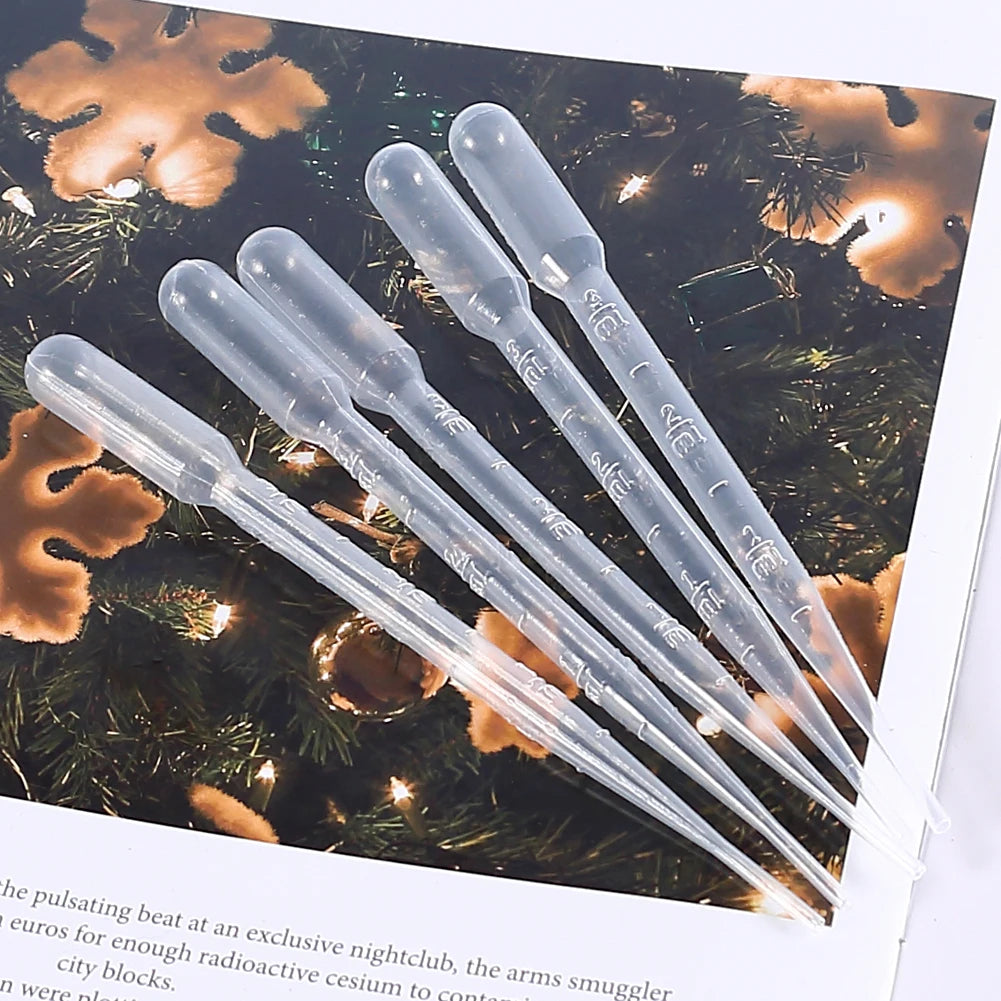 10/100Pcs Plastic Pipettes 3ml Transparent Transfer Pipette Droppers Epoxy Resin Casting Scientific Experiment Liquid Extraction