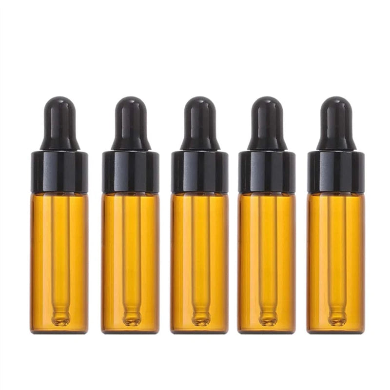 10 Amber Glass Bottles with Dropper Lids