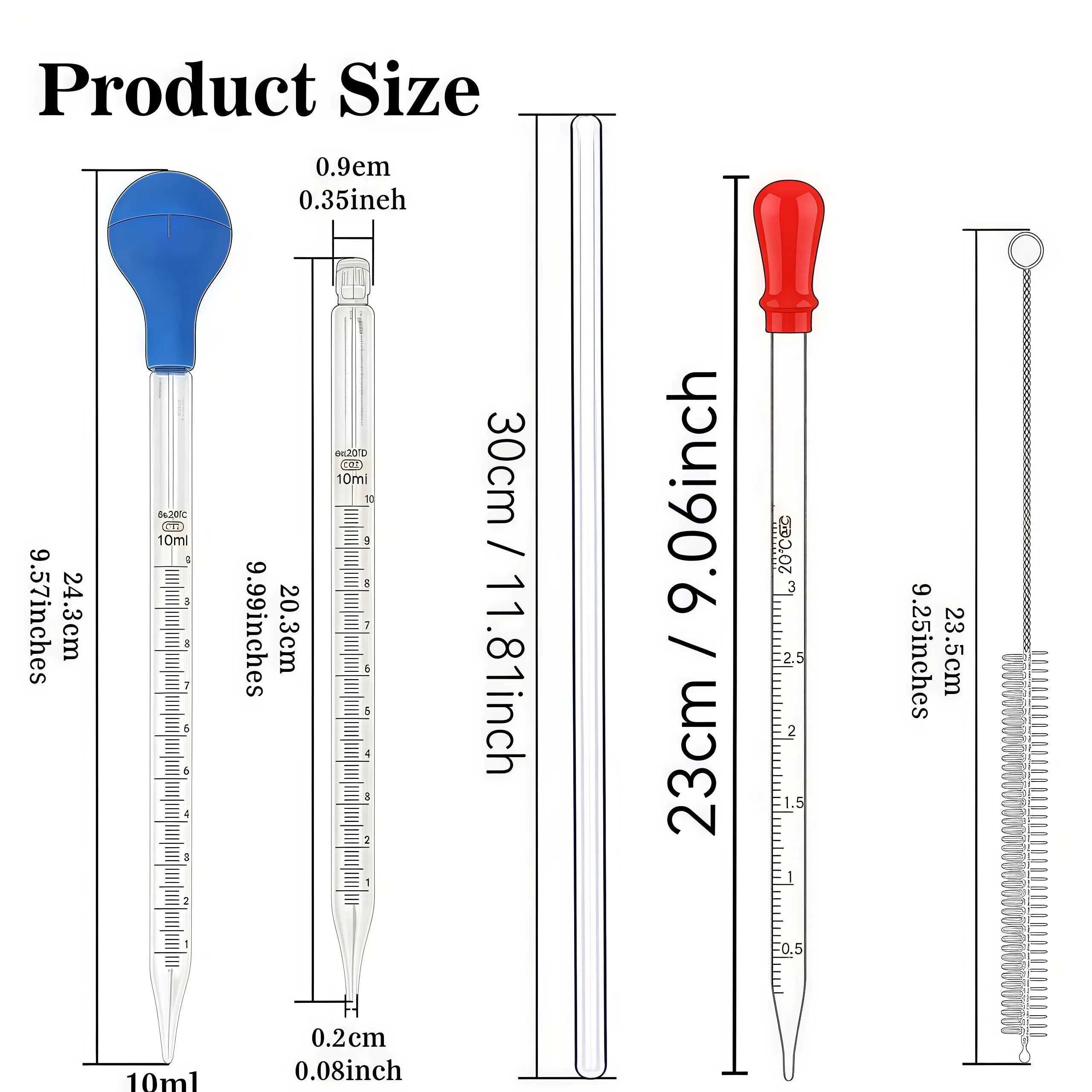 Glass pipette, glass dropper 3ML/10ML with glass stirring rod, cleaning brush 2PCS/4PCS