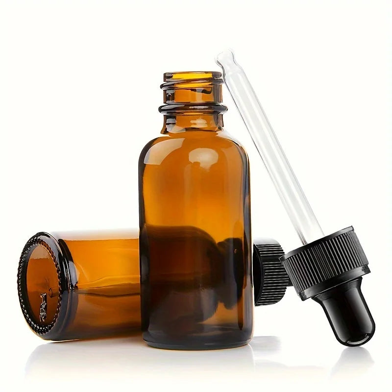 12 Pieces/6 Pieces 30ml Amber Glass Bottle with Glass Dropper, Suitable for Cosmetics, Perfume, Essential Oil,