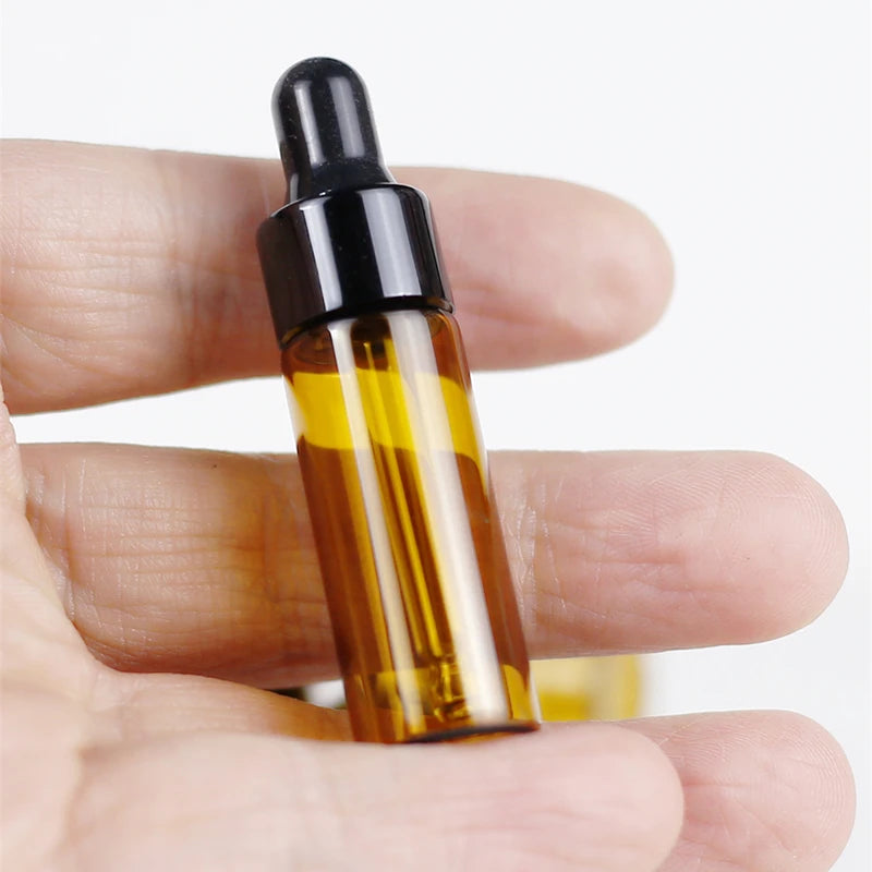 10pcs 5ml Amber Dropper Glass Bottles Cute Essential Oil Bottles with Eye Dropper for Perfume