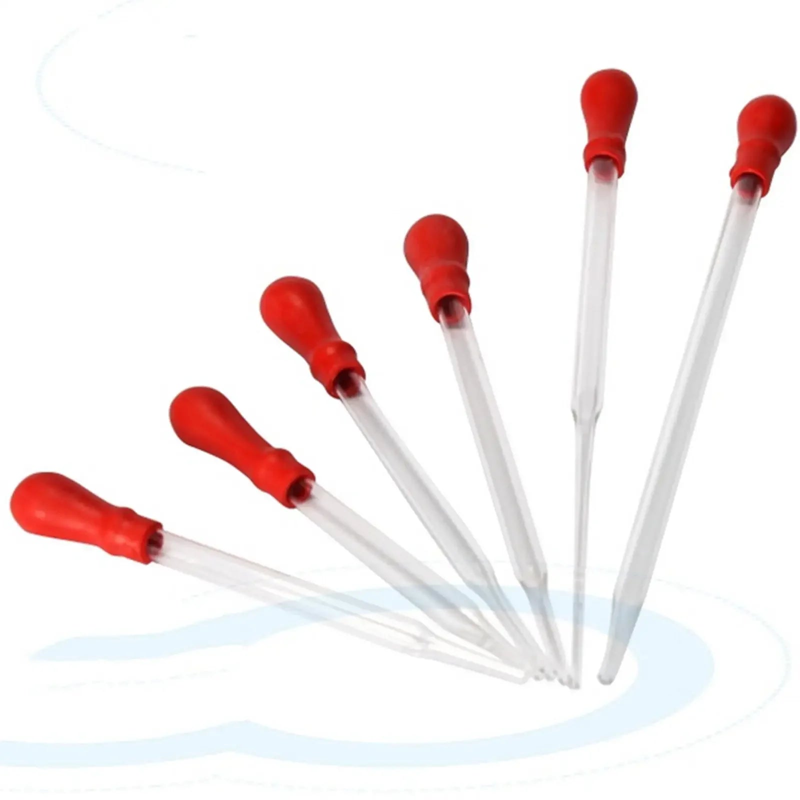 5pcs 9/10/12/15/20cm Durable Glass Transfer Pipette Dropper With Rubber Bulb Cap Lab