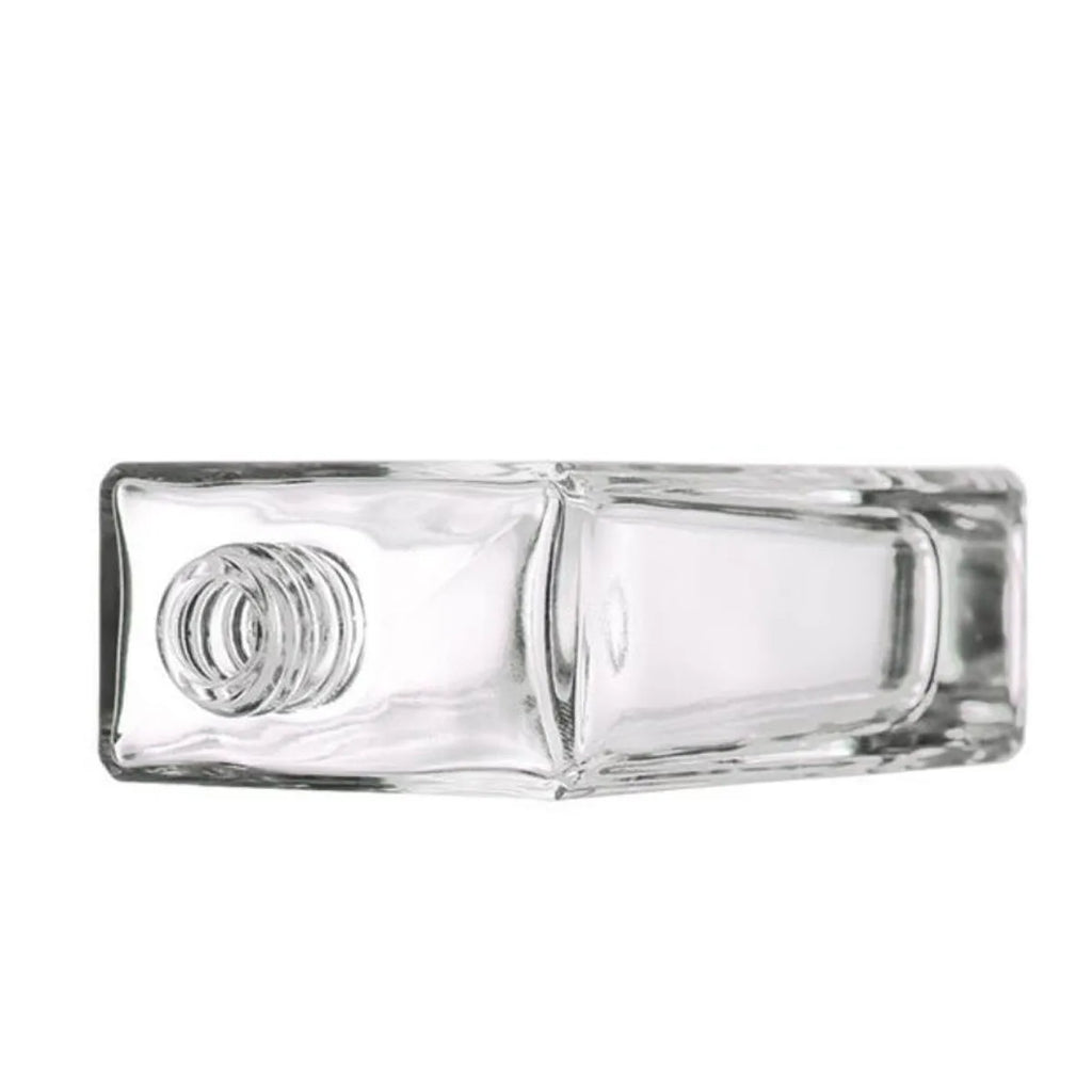 1X 3X Glass Perfume Spray Bottle 15ml 30ml 50ml 100ml Essential Oils Perfume Clear Frosted Black Bottle Atomizer Refillable Flat