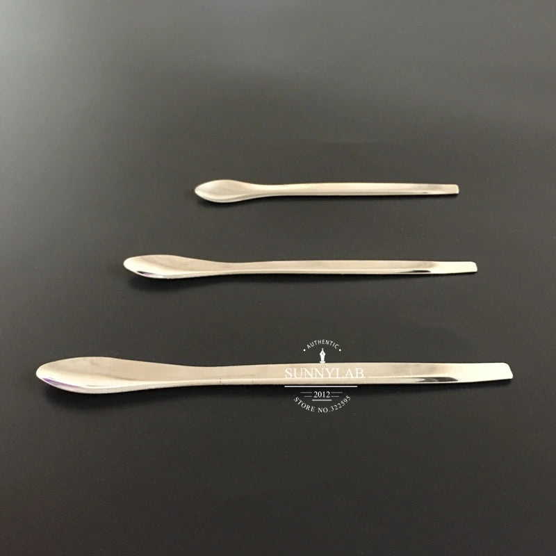 3pcs/set (10/12/14cm) Lab Stainless Steel Medicinal Sample Weighing Spoon in School Experiment Equipment
