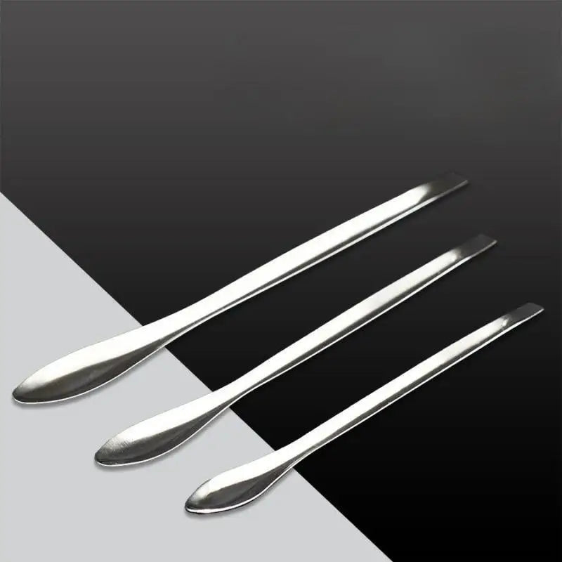 3pcs/set (10/12/14cm) Lab Stainless Steel Medicinal Sample Weighing Spoon in School Experiment Equipment