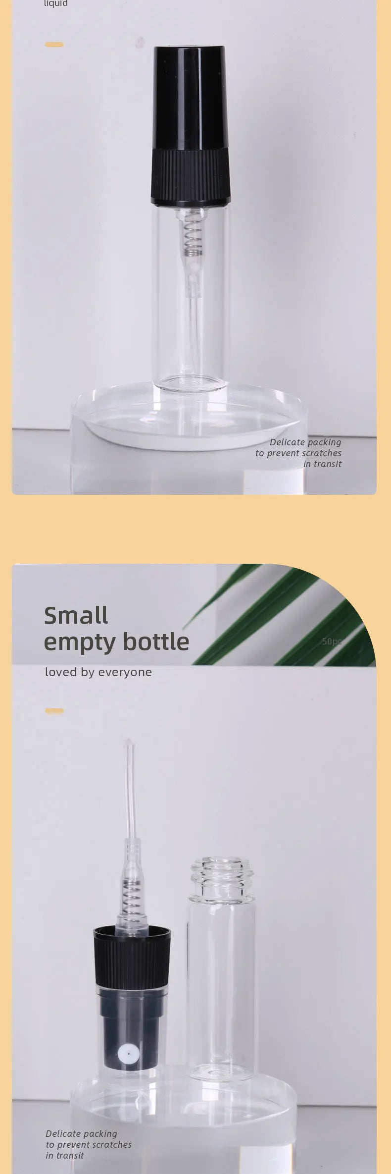 50/batch 3ml High Quality Clear Glass Perfume Bottle Ultra Fine Mist Moisturizing Spray Bottle Mini Cologne Perfume Bottle