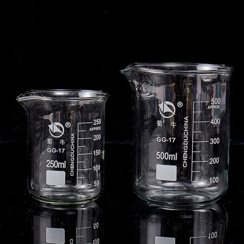 4pcs/set 5ml/10ml/25ml/50ml Glass Beaker Pyrex Beaker Lab Measuring Cup For Lab Or Kitchen Use