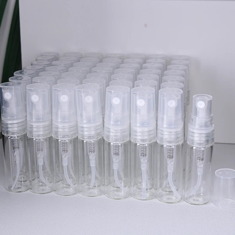 50/batch 3ml High Quality Clear Glass Perfume Bottle Ultra Fine Mist Moisturizing Spray Bottle Mini Cologne Perfume Bottle