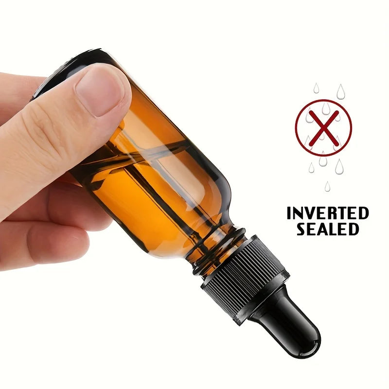 12 Pieces/6 Pieces 30ml Amber Glass Bottle with Glass Dropper, Suitable for Cosmetics, Perfume, Essential Oil,
