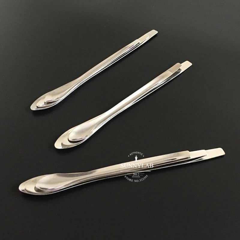3pcs/set (10/12/14cm) Lab Stainless Steel Medicinal Sample Weighing Spoon in School Experiment Equipment