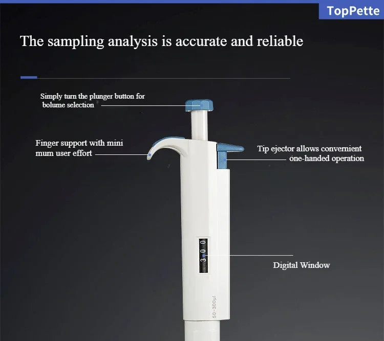 100-1000ul Laboratory Pipette Plastic Single Channel Digital Adjustable Micropipette Lab Equipment With Pipette Tips