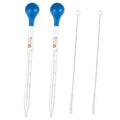 Glass Dropper Set with Graduated Markings - 10 Ml, Glass Dropper with Rubber Cap for Transferring Liquids, Cleaning Brush, Suitable for Liquid Transfer and Liquid Handling Tools, Laboratory Science