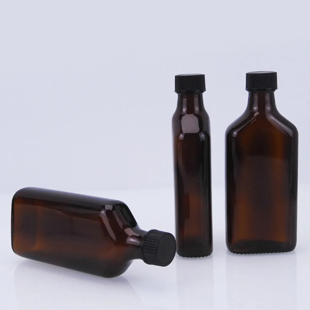 30/50/100ml Amber Dram Glass Bottle With Screw Cone Caps Cone Liner Polycone Caps Glass / Dropper Reagent Eye Pipette  Dripper