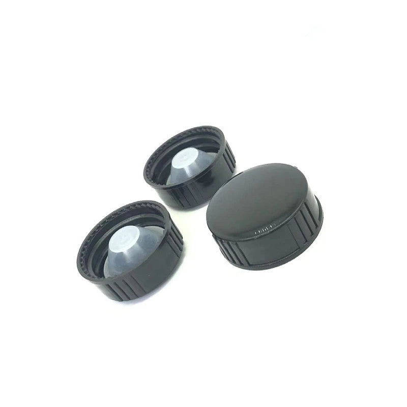 100pcs 18mm 24mm 28mm 400 Essential Oil Bottle Lid Screw Bakelite Cover Phenolic Resin Cap Transparent Inner Plug Black Top