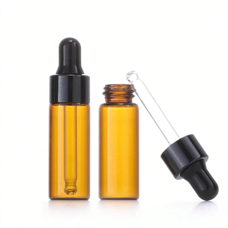 10pcs 5ml Amber Dropper Glass Bottles Cute Essential Oil Bottles with Eye Dropper for Perfume