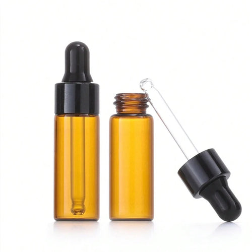 10 Amber Glass Bottles with Dropper Lids