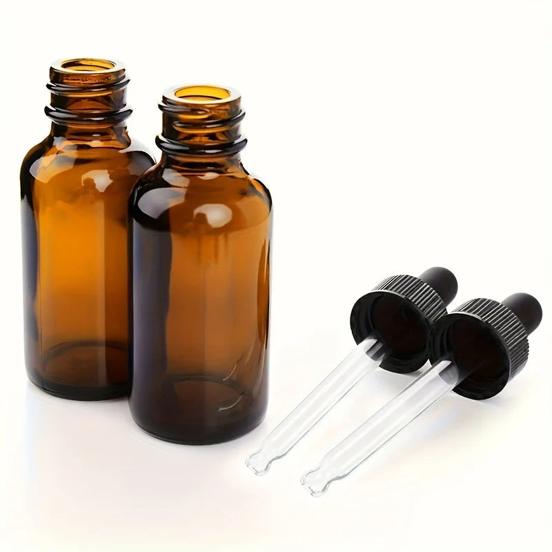 12 Pieces/6 Pieces 30ml Amber Glass Bottle with Glass Dropper, Suitable for Cosmetics, Perfume, Essential Oil,