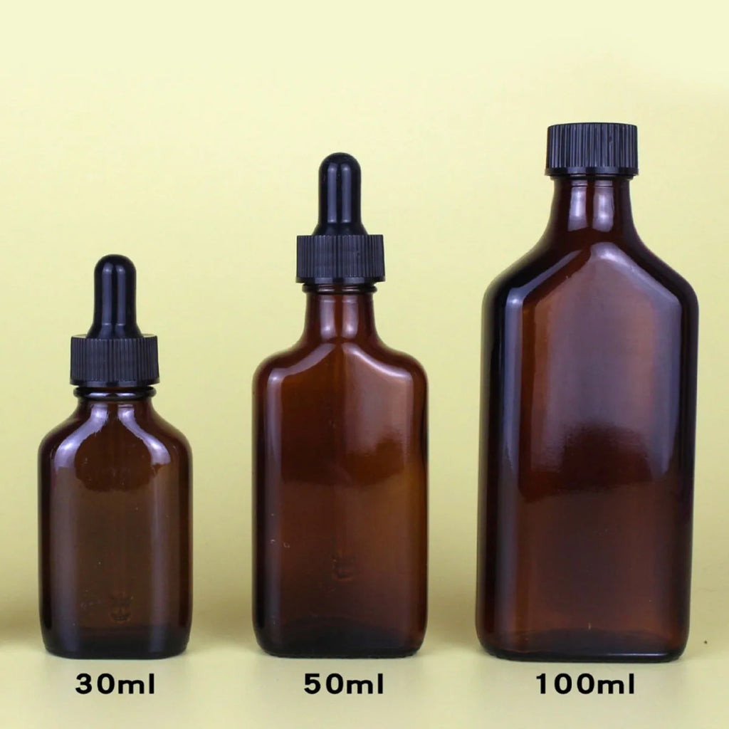 30/50/100ml Amber Dram Glass Bottle With Screw Cone Caps Cone Liner Polycone Caps Glass / Dropper Reagent Eye Pipette  Dripper