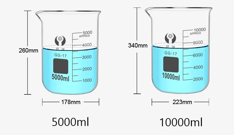 1 Set Lab Borosilicate Glass Beaker All Sizes Chemical Experiment Laboratory Equipment All Sizes