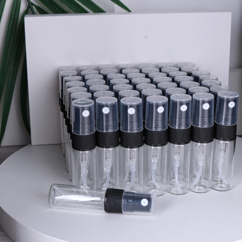 50/batch 3ml High Quality Clear Glass Perfume Bottle Ultra Fine Mist Moisturizing Spray Bottle Mini Cologne Perfume Bottle