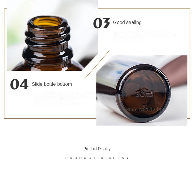 10pcs 5ml 10ml 15ml 30ml 50ml Amber Glass Dropper Bottle With Dropper Pipettes Empty Drop Bottle Perfume Bottle Containers