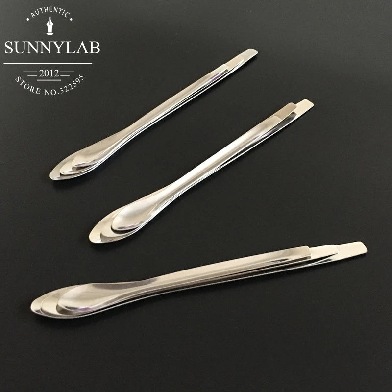 3pcs/set (10/12/14cm) Lab Stainless Steel Medicinal Sample Weighing Spoon in School Experiment Equipment