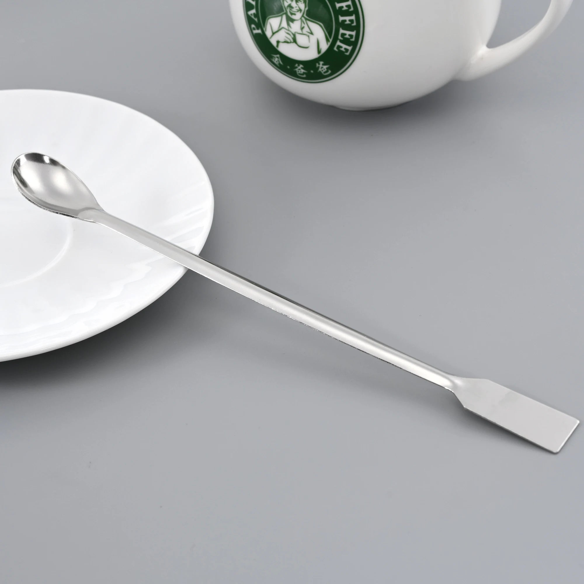 20cm Stainless Steel Lab Spoon  Double End Spatula/Laboratory Sampling Spoon Mixing Micro Spatula Scoop