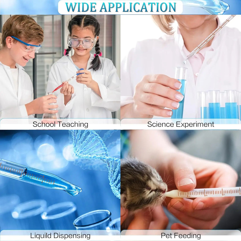 5 Pack 10ml Glass Pipette Dropper Lab Graduated Dropper Glass Liquid Pipette with 1 Pc Cleaning Brush for Liquid Essential Oil