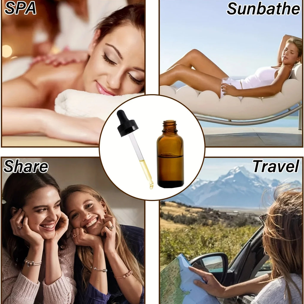 12 Pieces/6 Pieces 30ml Amber Glass Bottle with Glass Dropper, Suitable for Cosmetics, Perfume, Essential Oil,